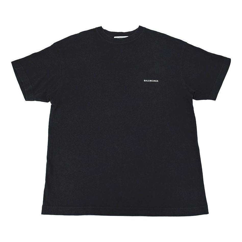 T-shirt Balenciaga Balenciaga Small Logo Print T-Shirt Svart | 613969TYK281000, 0