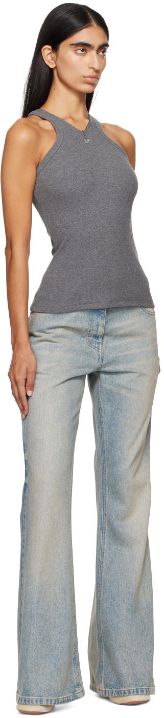 Linne Courrèges Criss Cross 90s Style Tank Top Grå | 324JDE079JS0165, 3