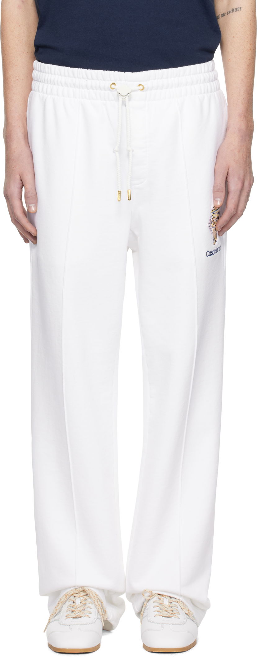 Träningsbyxor Casablanca Diamond Column Embroidered Sweatpants Vit | MPS25-JTR-051-02