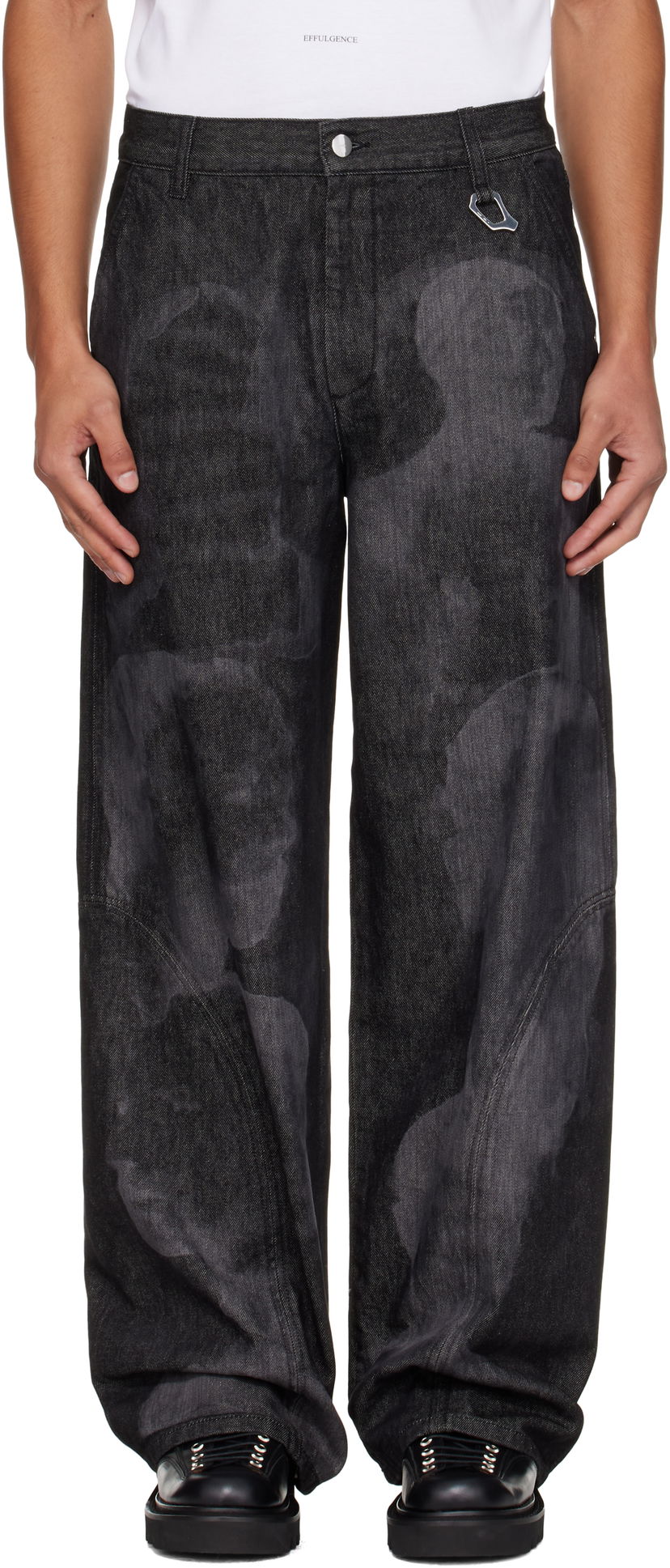 Jeans HELIOT EMIL HELIOT EMIL Basalt Wide-Leg Jeans Svart | AW25_M_10_189_BLK01_LSR