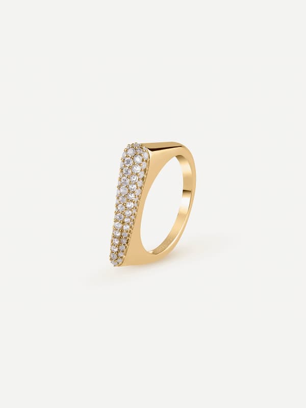 Ringa GUESS Gold Tone Pave Ring Metallisk | JSBR04500JW, 0