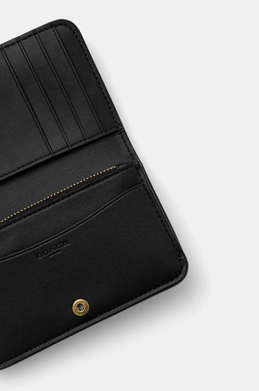 Plånbok Coach Leather Slim Fold Wallet Svart | CR990, 1
