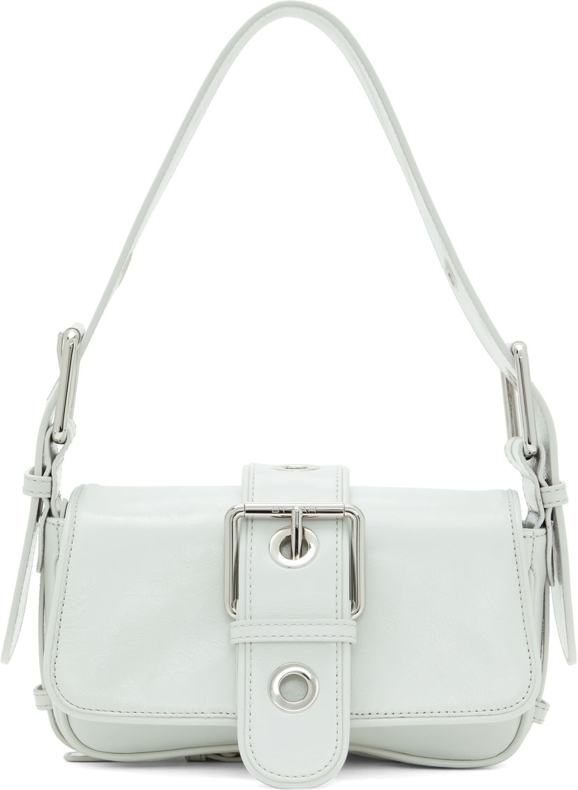 Axelväska BY FAR BY FAR Eloise Creased Leather Shoulder Bag Vit | MWBSB015CL034WH025PL