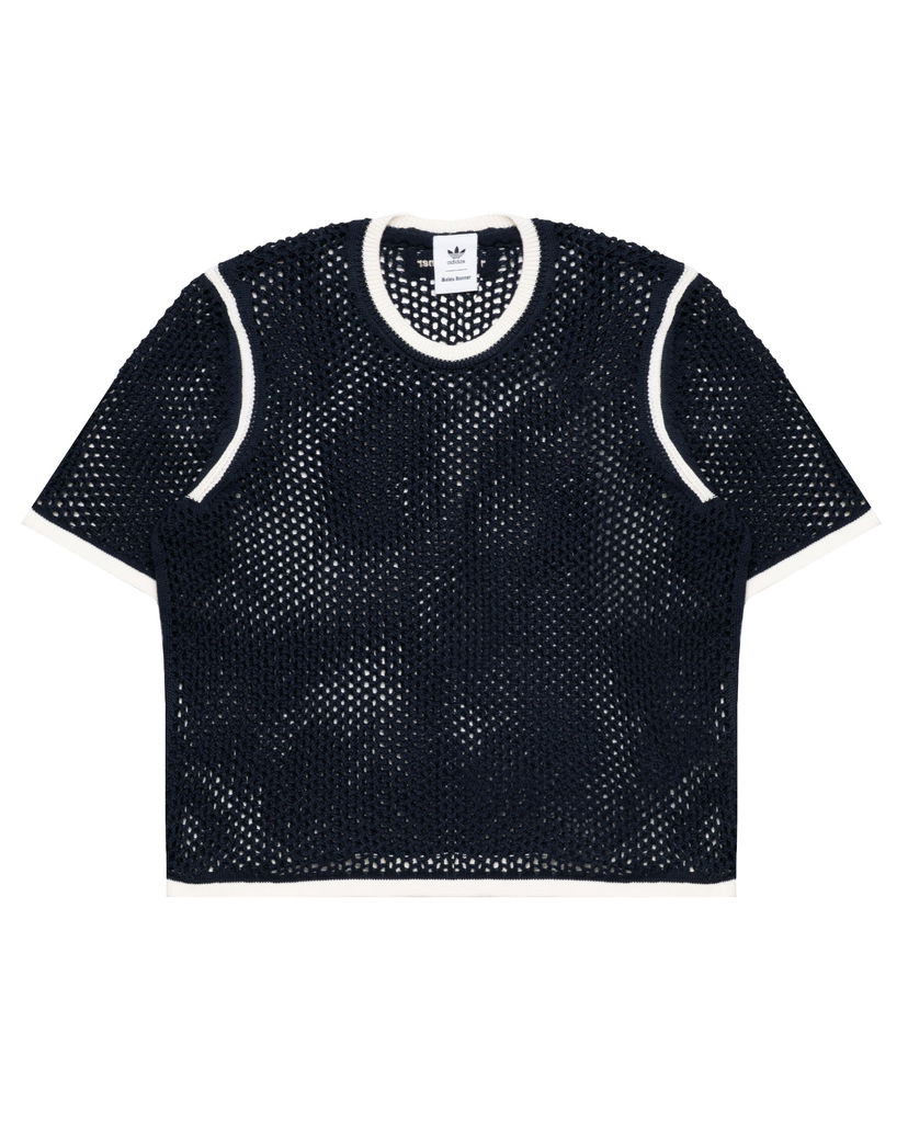 Crop top adidas Originals Wales Bonner Knit Tee Mörkblå | KA7052