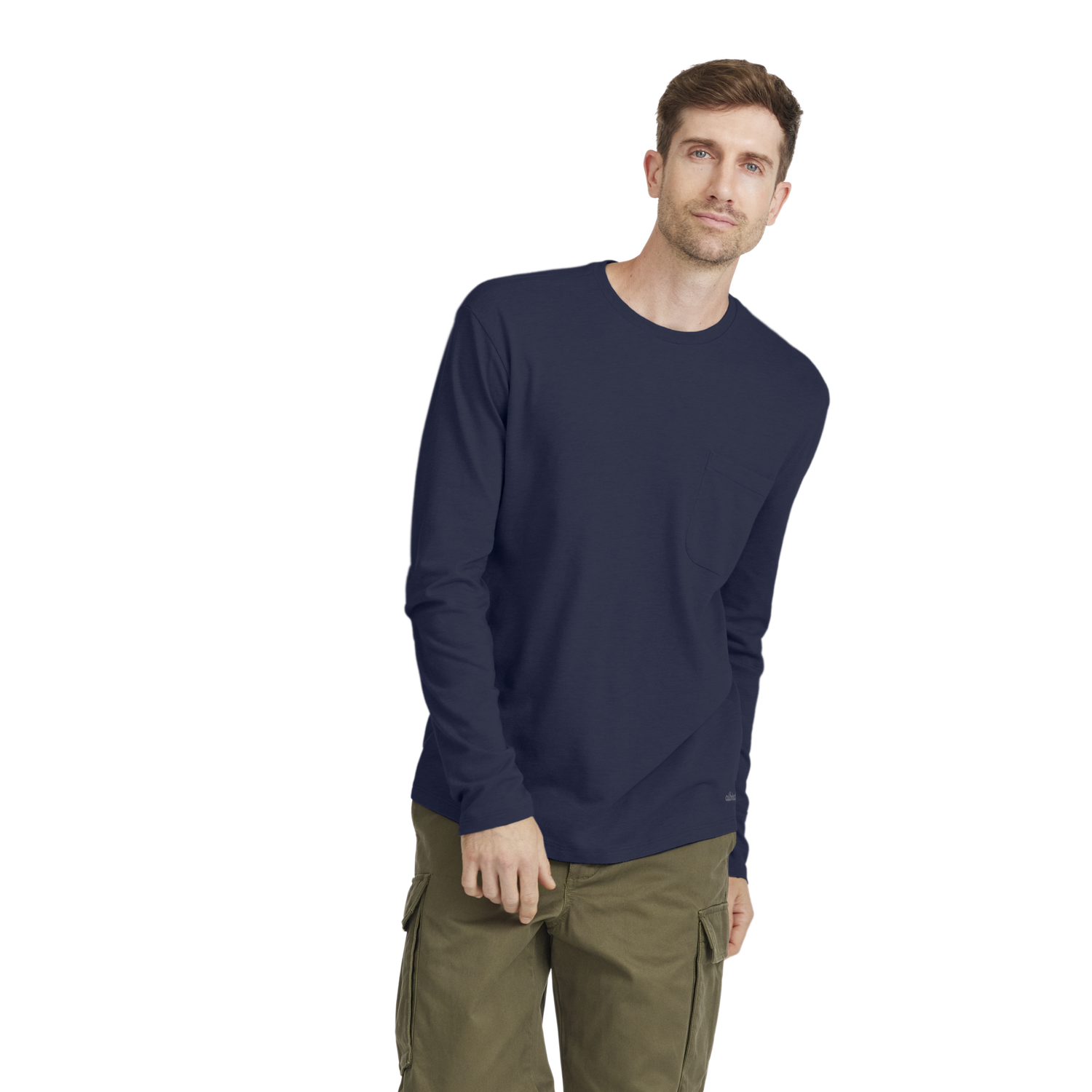 T-shirt Allbirds Merino Long Sleeve Tee Small Mörkblå | A12110M, 0