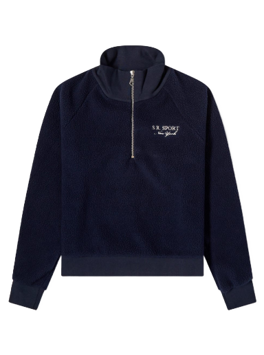 Sweatshirt Sporty & Rich Sport Sherpa Quarter Zip Mörkblå | QZ662NA