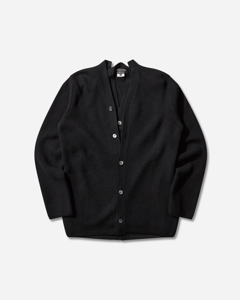 Sweater Comme des Garçons Double Layered Wool Cardigan Svart | PP-N007-W25 1