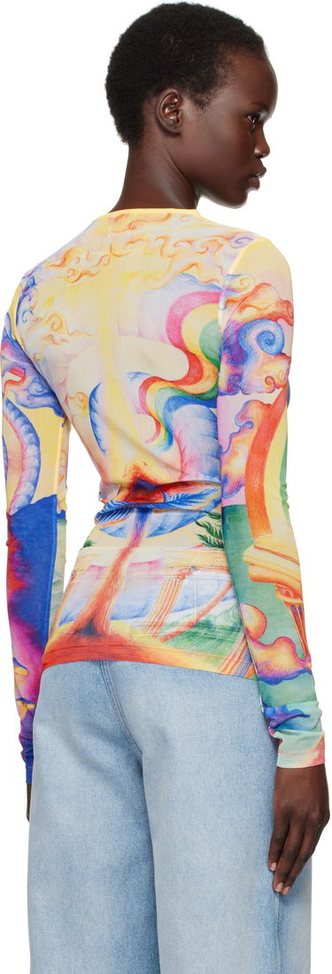 T-shirt Casablanca Printed Mesh T-Shirt Gul | WPS25-JTP-333-01, 2