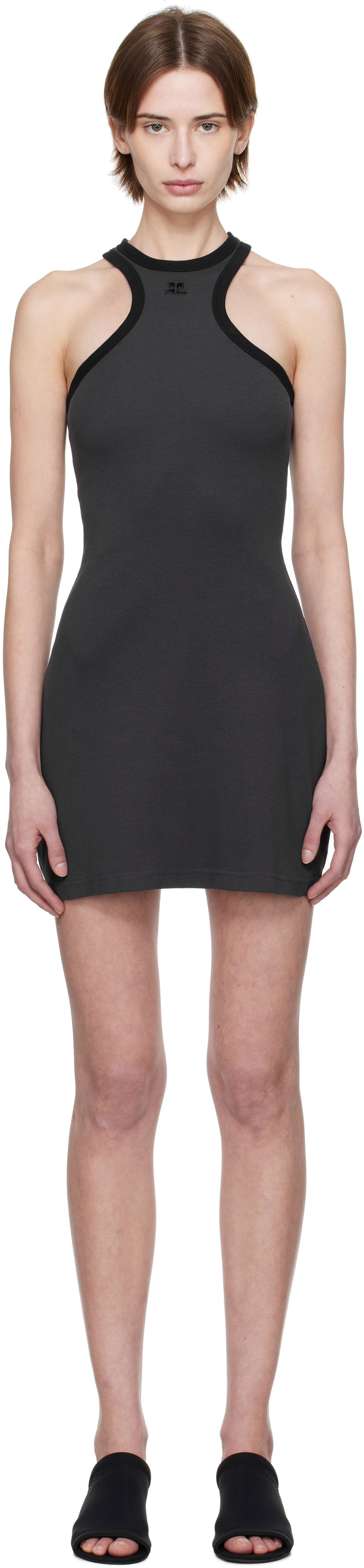 Klä Courrèges Courrèges Scuba Mini Dress Grå | 125JRO577JS0203