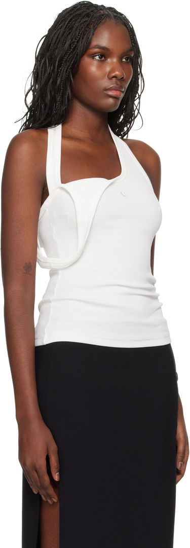 Linne Courrèges Asymmetric Rib Tank Top Brun | 424JTO353JS0121, 4