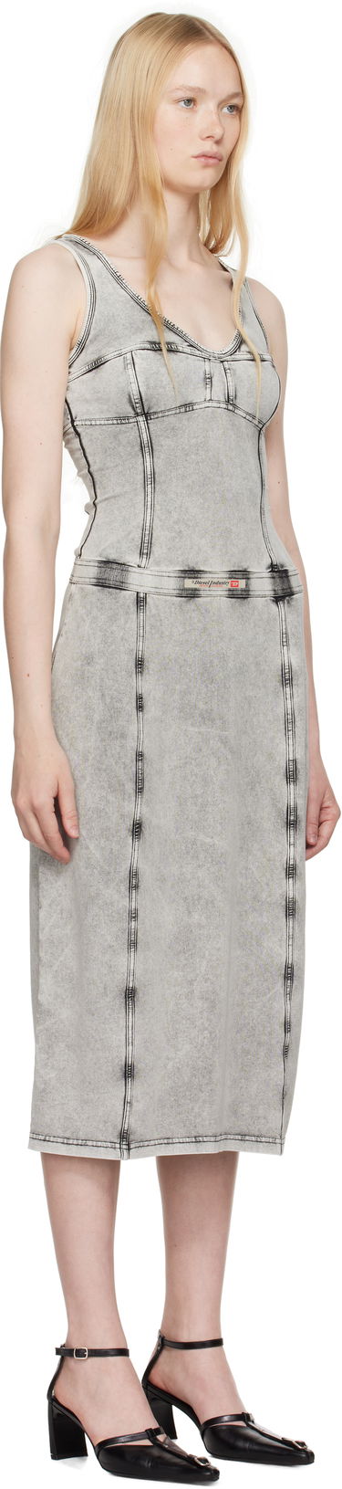 Klä Diesel Diesel D-Inny Midi Dress Grå | A16591 0NJBJ, 4