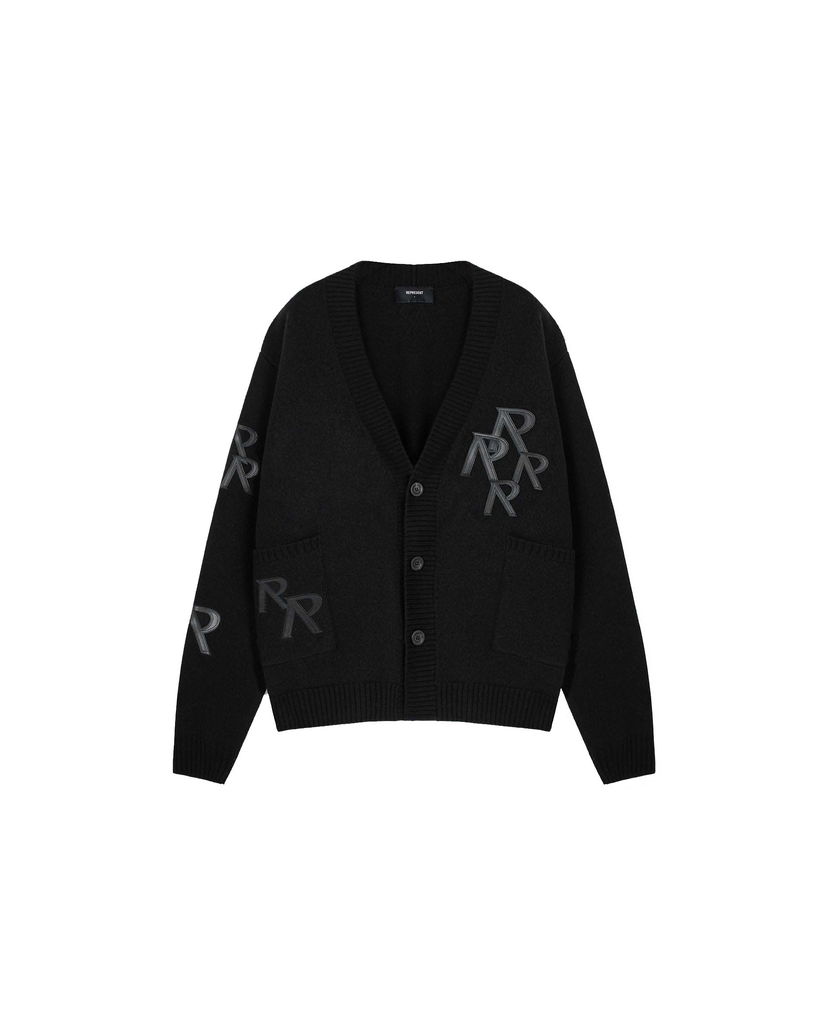 Sweater Represent Clo Represent Applique Knit Cardigan Black Svart | MC3002-01