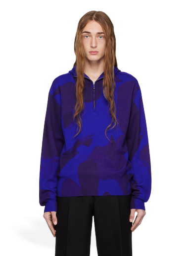 Sweatshirt Burberry Camouflage Hoodie Mörkblå | 8077829