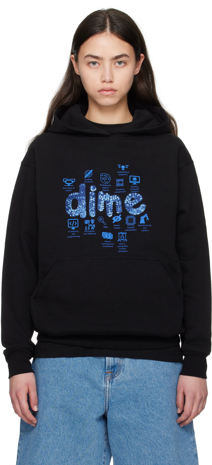Sweatshirt Dime AGI Hoodie Svart | DIME2SP2541BLK