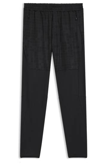 Träningsoverall BOSS Graphic-Print Performance Tracksuit Bottoms Svart | 50548448
