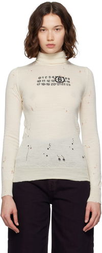 MM6 Maison Margiela Distressed Wool Turtleneck