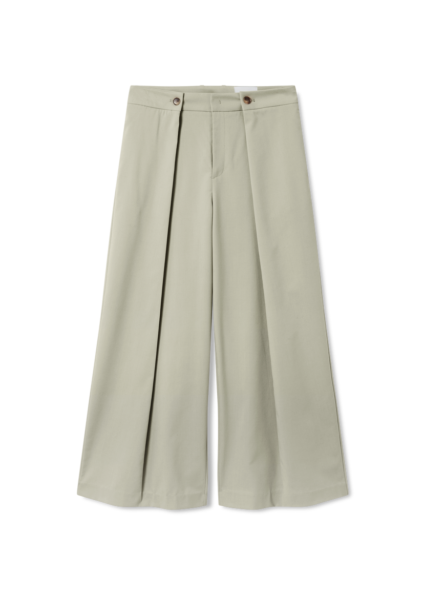 Byxor AXEL ARIGATO Riley Wide-Leg Cropped Trousers Grön | A3350001