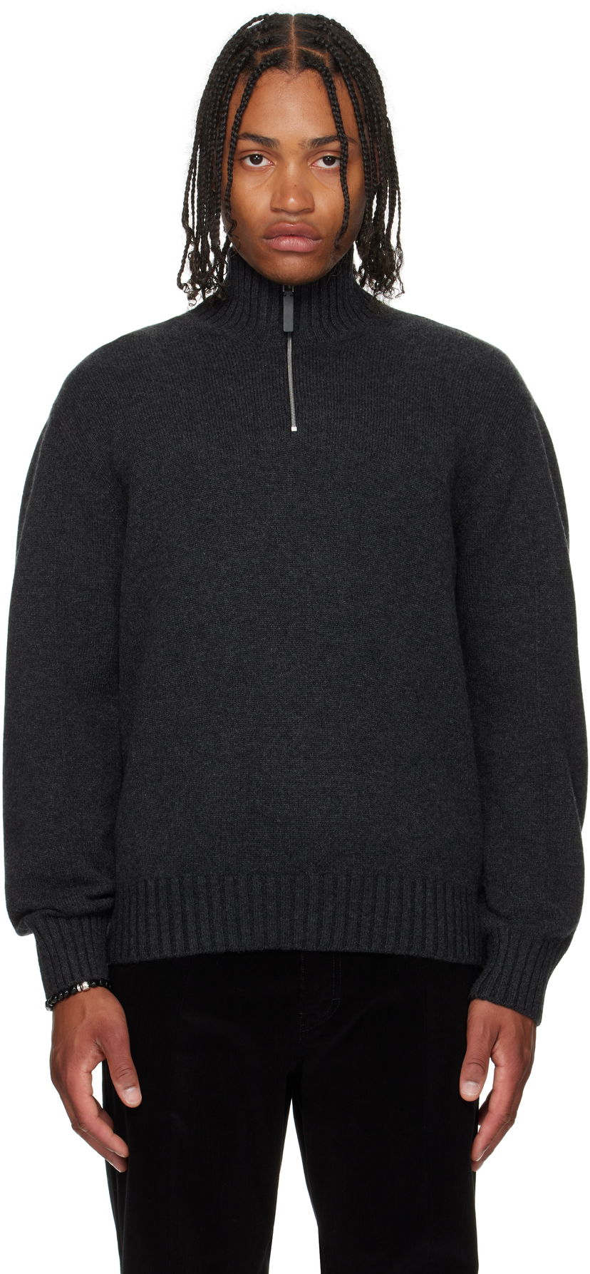Sweater FERRAGAMO Ferragamo Cashmere Half-Zip Turtleneck Grå | 786159