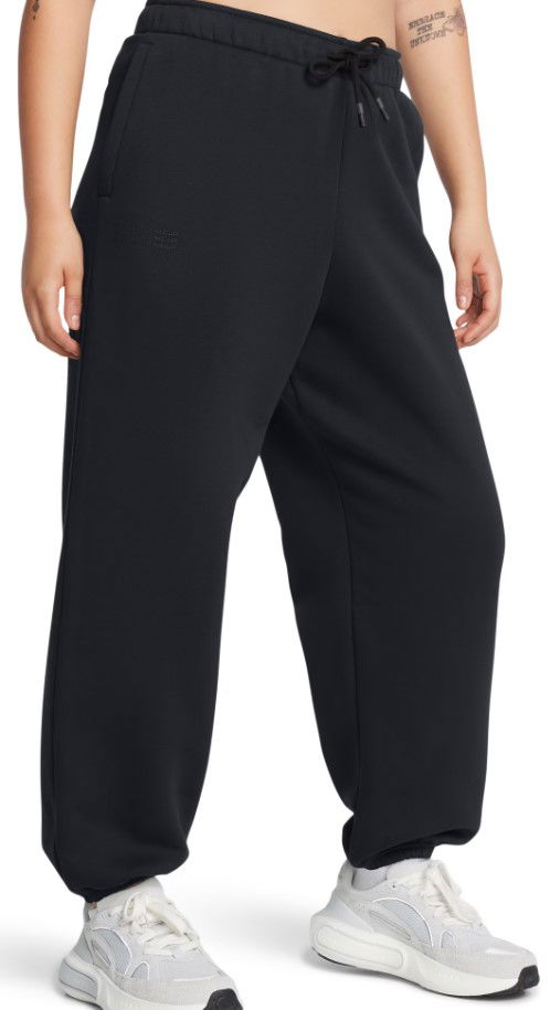 Träningsbyxor Under Armour Icon Fleece Oversized Sweatpants Svart | 1386503-001