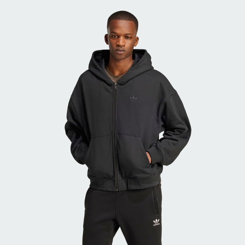 Sweatshirt adidas Performance Essentials Full-Zip Fleece Hoodie Svart | JC9579