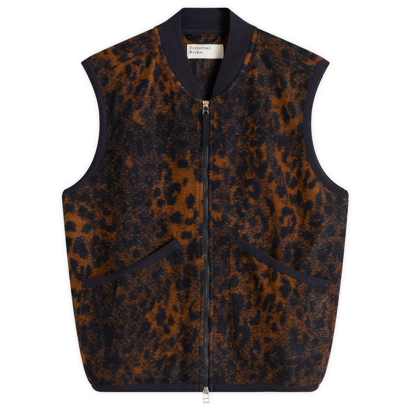 Väst Universal Works Universal Works Zip Waistcoat, Size Small Brun | 33723-DNB