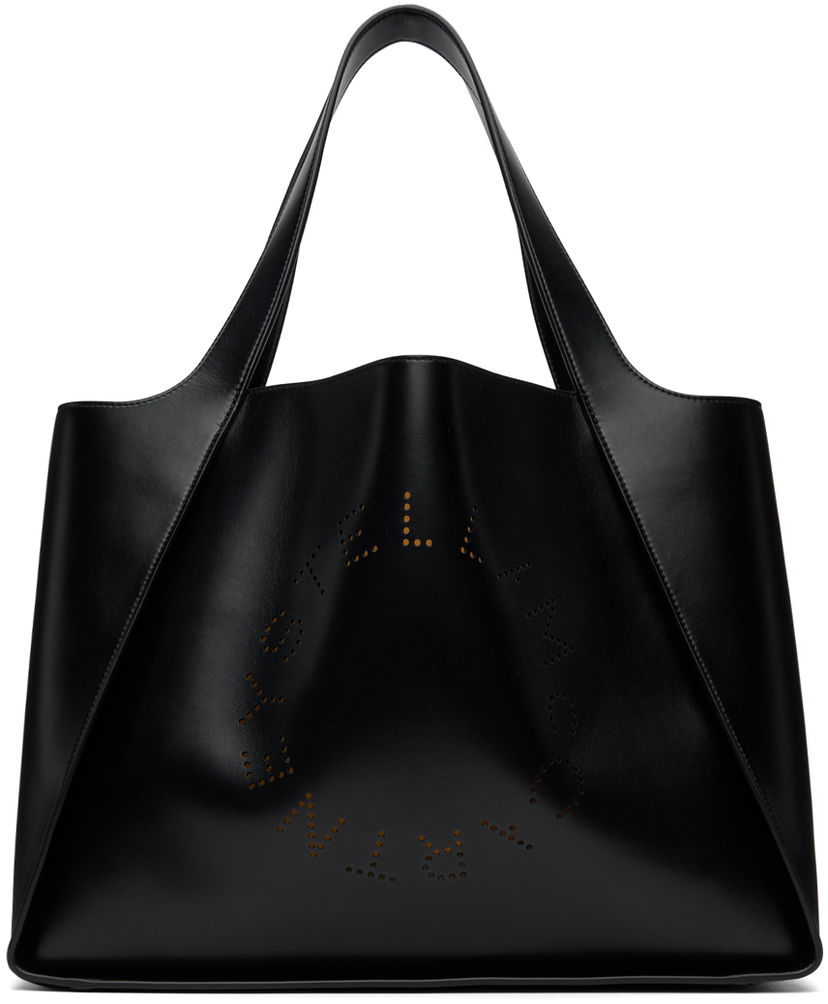 Tygpåse Stella McCartney Stella McCartney Perforated Logo Tote Svart | 502793W8542