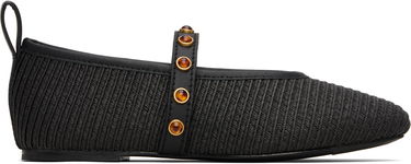 Klä rag & bone rag & bone Spire Straw Mary Jane Ballerina Flats Svart | WFF25PF1003ST3, 0