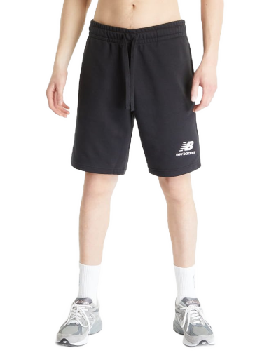 Shorts New Balance Essentials Stacked Logo French Terry Short Svart | MS31540BK