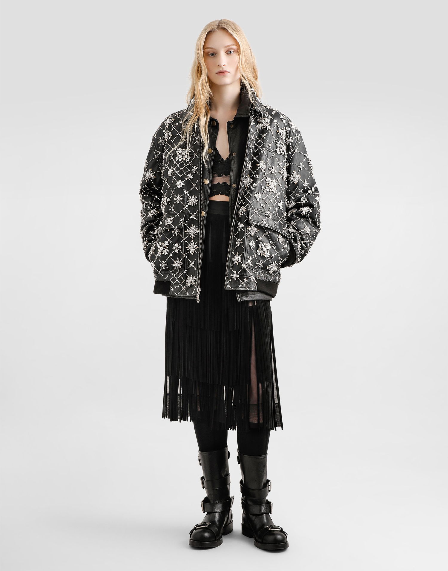 Jacka Dolce & Gabbana Dolce & Gabbana Vintage Leather Jacket With Embroidery Svart | F9T91ZGDDGBS8400, 1