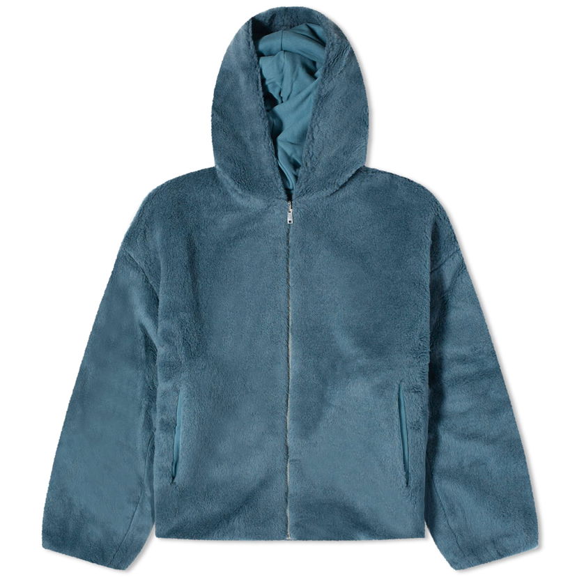 Sweatshirt PANGAIA Pangaia Recycled Wool Fleece Reversible Bomber Jacket, Size Large Blå | 100012908689