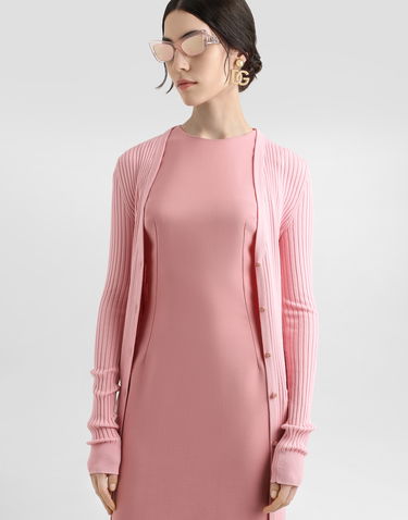 Sweater Dolce & Gabbana Dolce & Gabbana Women's Long Ribbed Wool Cardigan Rosa | FXV37TJCVXGF2528, 3