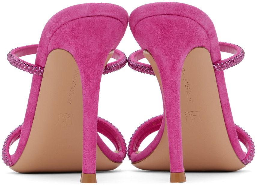 Tillbehör Gianvito Rossi Gianvito Rossi Cannes Crystal-Embellished Suede Heeled Sandals Rosa | G16090.15RIC.CAM, 1