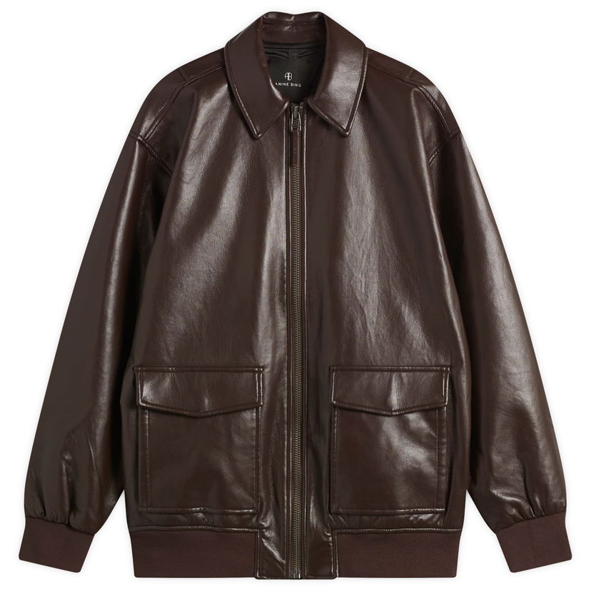Bomberjacka Anine Bing Anine Bing Kelanie Leather Bomber Jacket Brun | A-01-7185-BWN43
