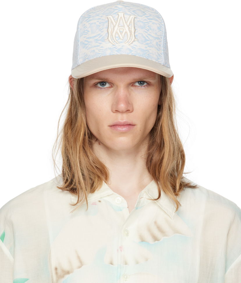 Keps AMIRI AMIRI MA Leather Brim Denim Cap Blå | AMHACP1066