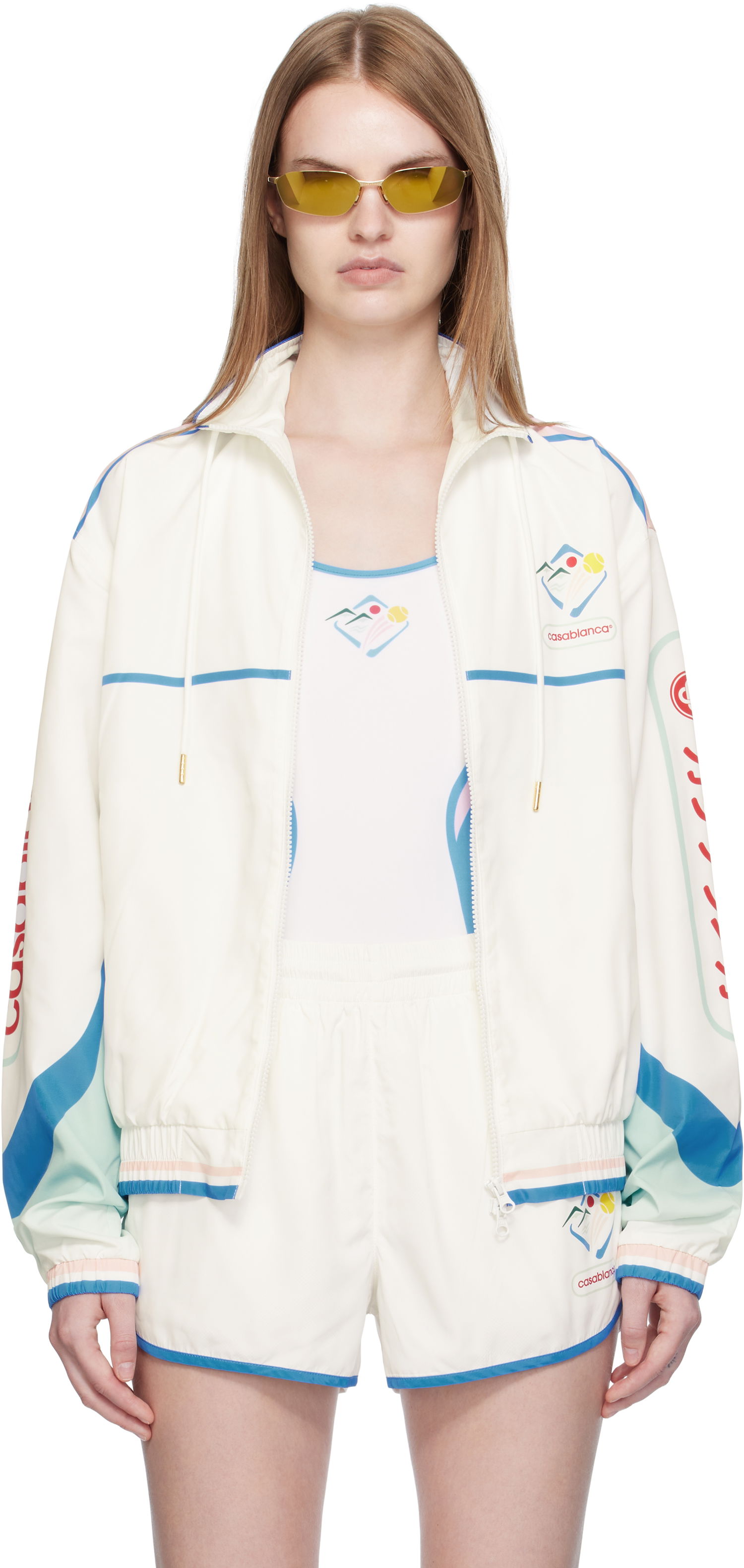 Vindjacka Casablanca Casablanca Casa Sportif Windbreaker Jacket Vit | U-WPF25-JK-033-01, 0