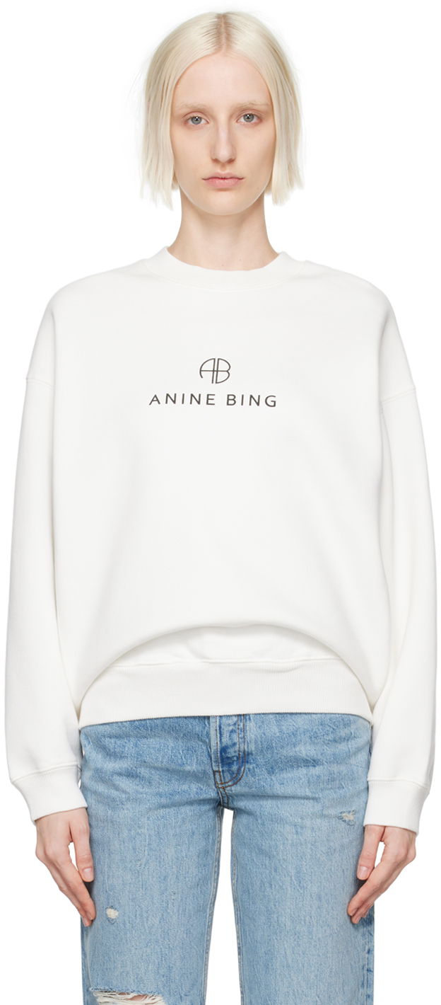 Sweater Anine Bing ANINE BING Jaci Sweatshirt Vit | A-08-10077-IVY1