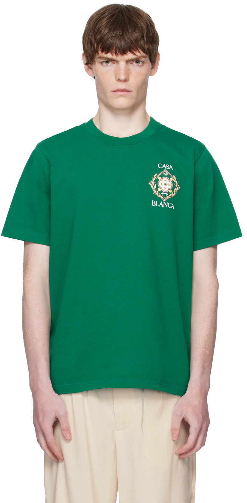 T-shirt Casablanca Casablanca Championship Diamond T-Shirt Grön | MPF25-JTS-001-13-EX