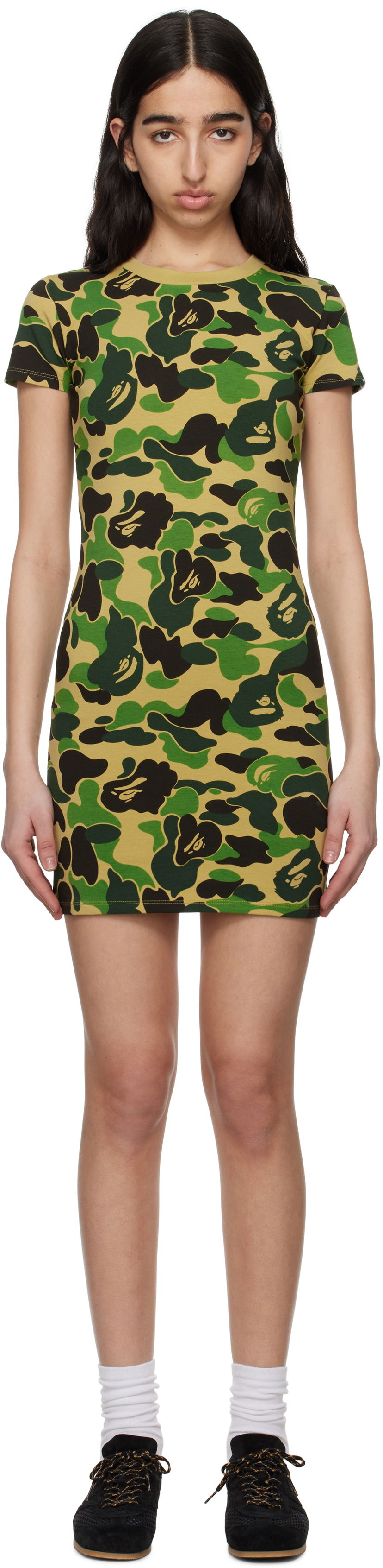 Klä BAPE A Bathing Ape ABC Camo Jersey Minidress Grön | 001OPL302001L