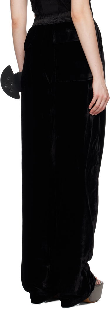 Byxor Rick Owens Rick Owens Dietrich Drawstring Velvet Trousers Svart | RP02E4325 V, 2