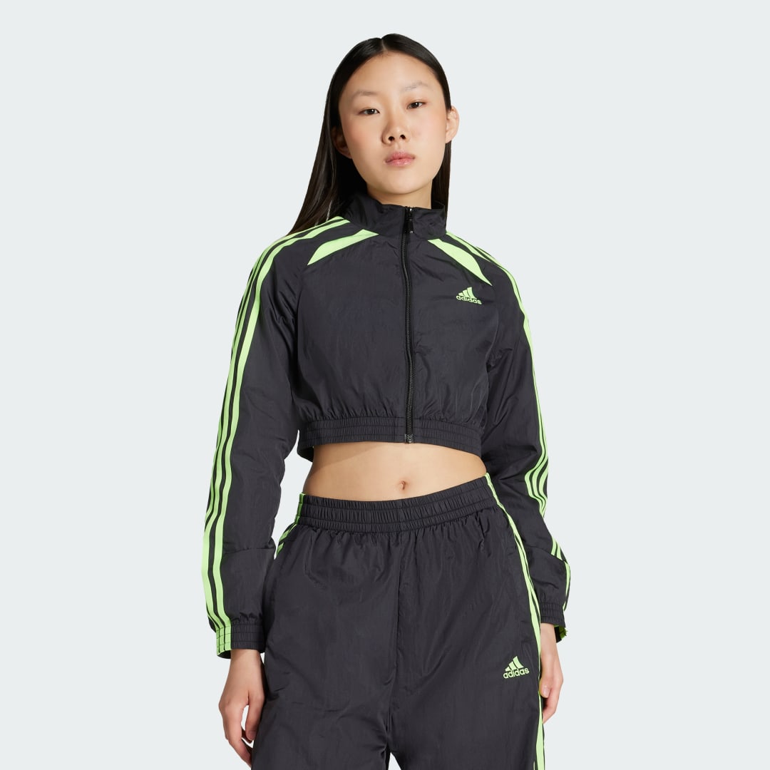 Vindjacka adidas Performance Teamgeist Adicolor Cropped Track Jacket Svart | JZ8273, 0