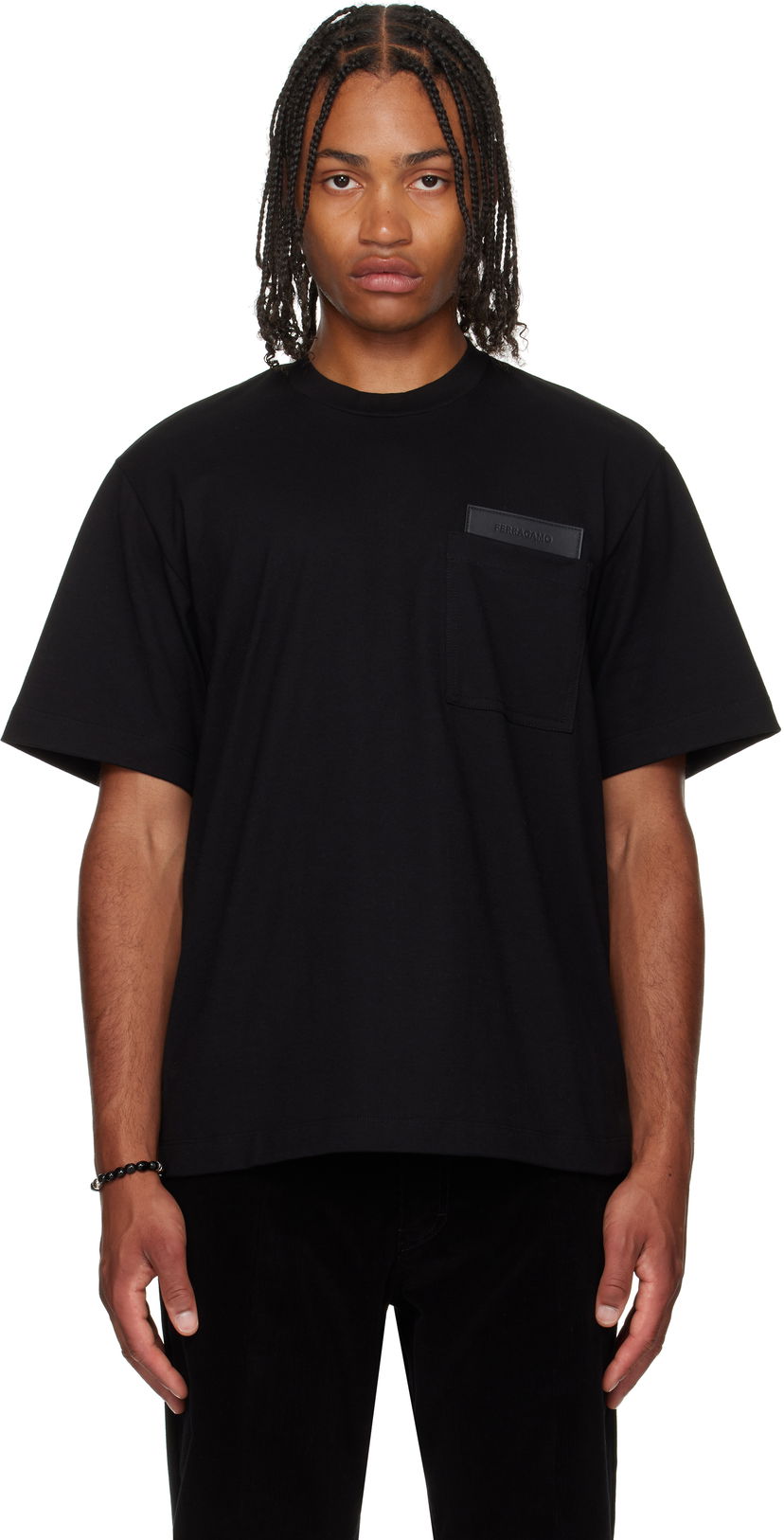 T-shirt FERRAGAMO Ferragamo Pocket T-Shirt Svart | 786361