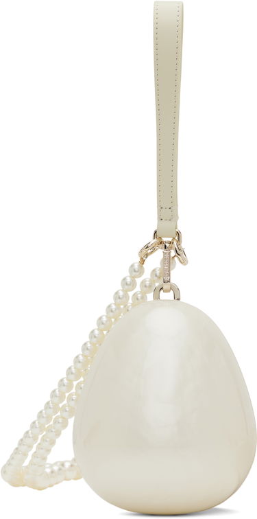 Handväska Simone Rocha Simone Rocha Micro Pearl Egg Shaped Bag Vit | BAG110B 0773, 0