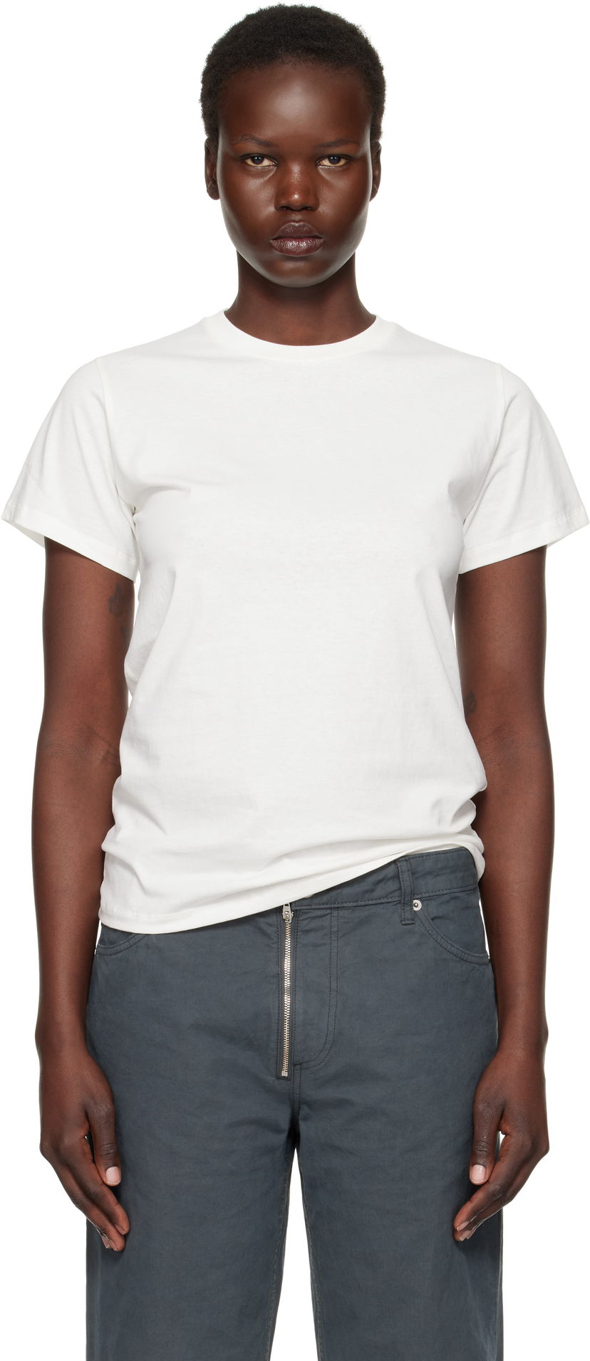 T-shirt Baserange Cotton T-Shirt Vit | TOCT-CO-000