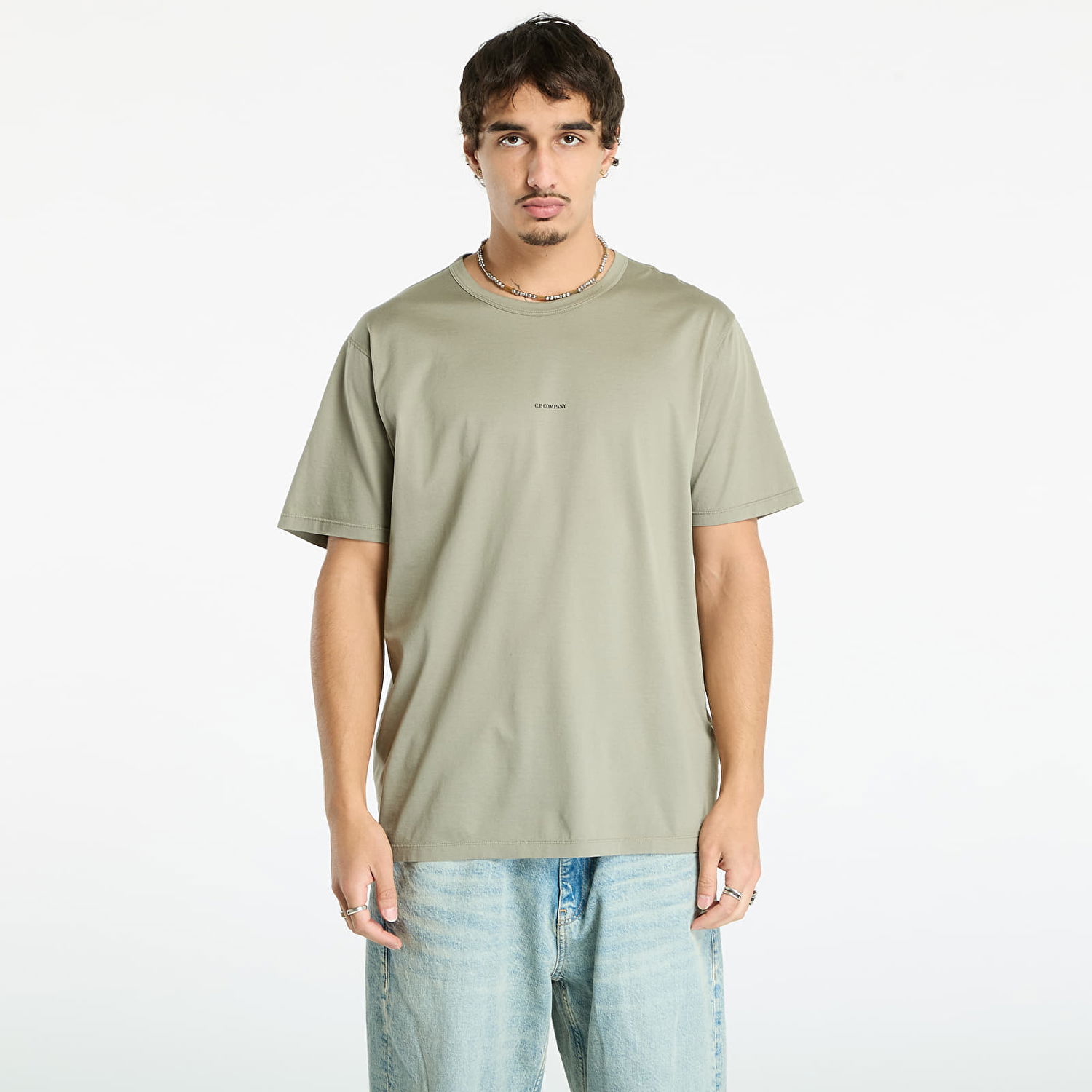 T-shirt C.P. Company C.P. Company Mercerized 70/2 Jersey Gasato Short Sleeve Logo T-Shirt Grön | 19CMTS161A006374G-356, 0