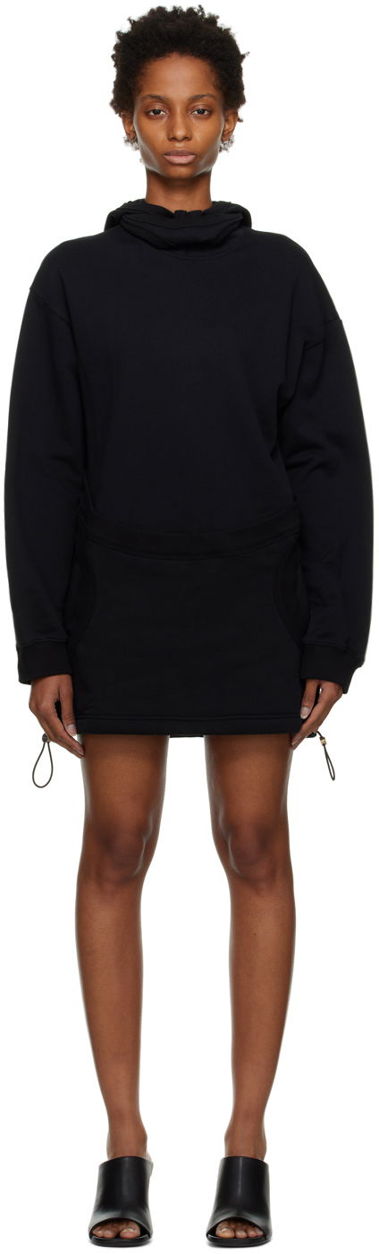 Sweatshirt Dion Lee Interlock Mask Hoodie Dress Svart | C3079F22