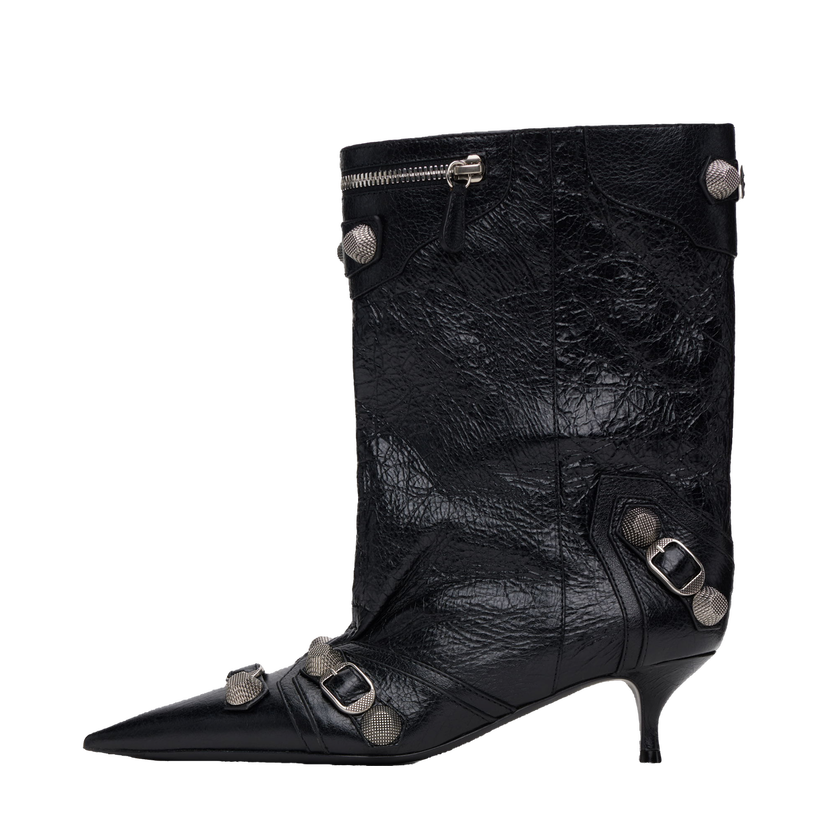 Sneakers och skor Balenciaga Leather Ankle Boots with Metal Studs Svart | 802082 WAD4E