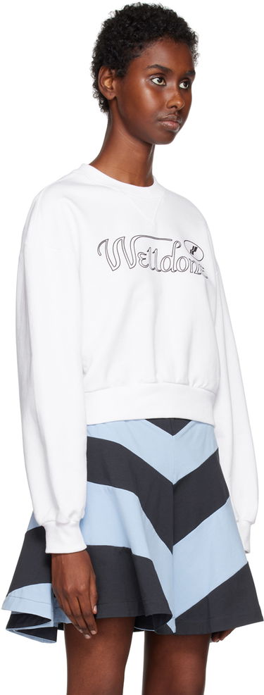 Sweatshirt We11done Cropped Graphic Sweatshirt Vit | WD-TS3-22-860-W-WH, 1