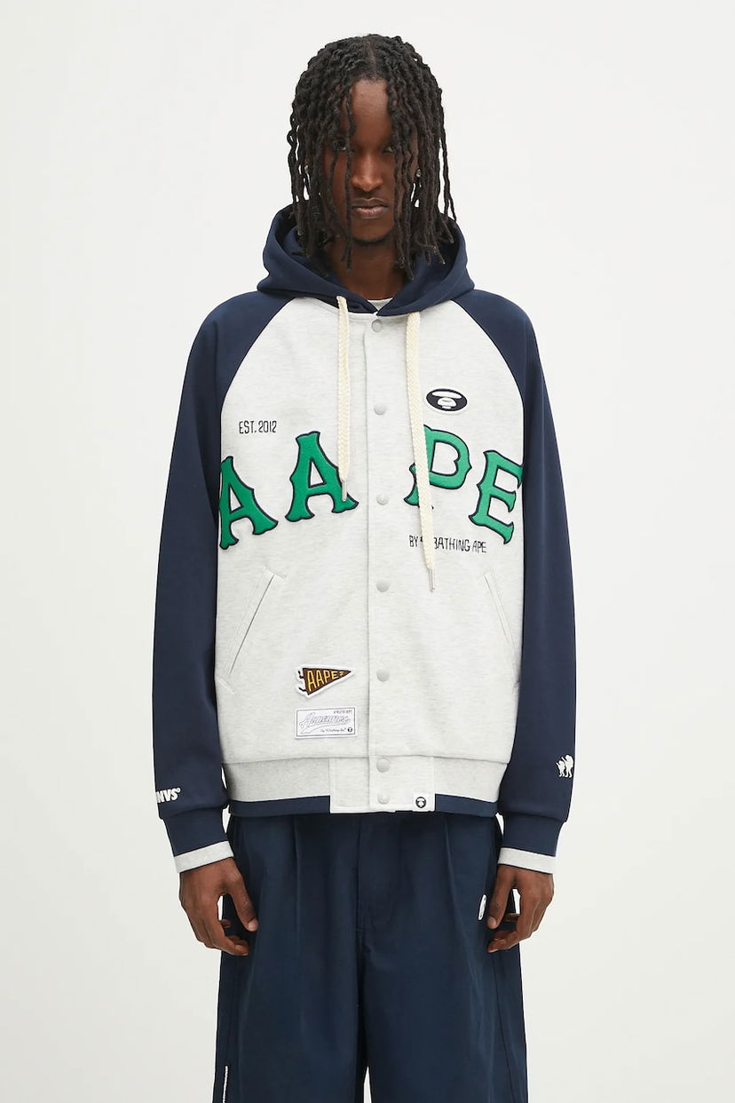 Bomberjacka AAPE by A Bathing Ape AAPE Main Zip Up Hoodie Grå | AAPSWMC323XAO