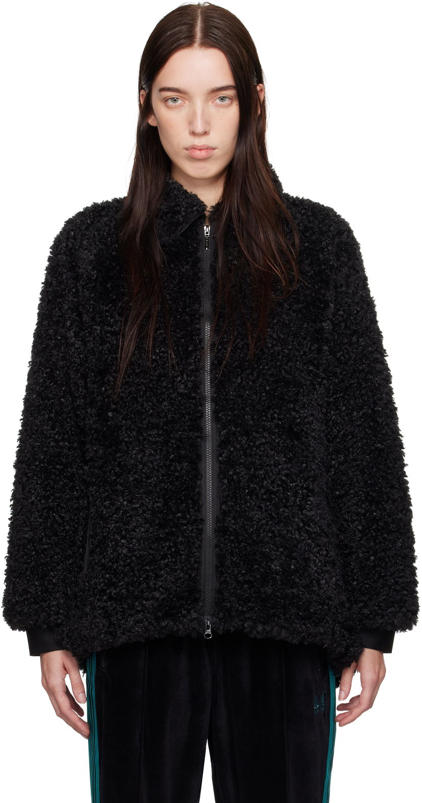 Jacka Needles Curly Jacket Svart | PU219