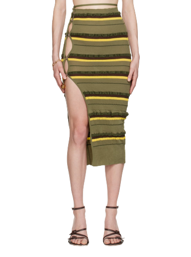 Kjol Jacquemus 'La Jupe Maille Concha' Midi Grön | 23E231KN129-2282